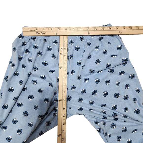 Sesame Street Womens Pajama Set Cookie Monster Print Soft Blue Short Sleeve‎ M - Picture 6 of 9